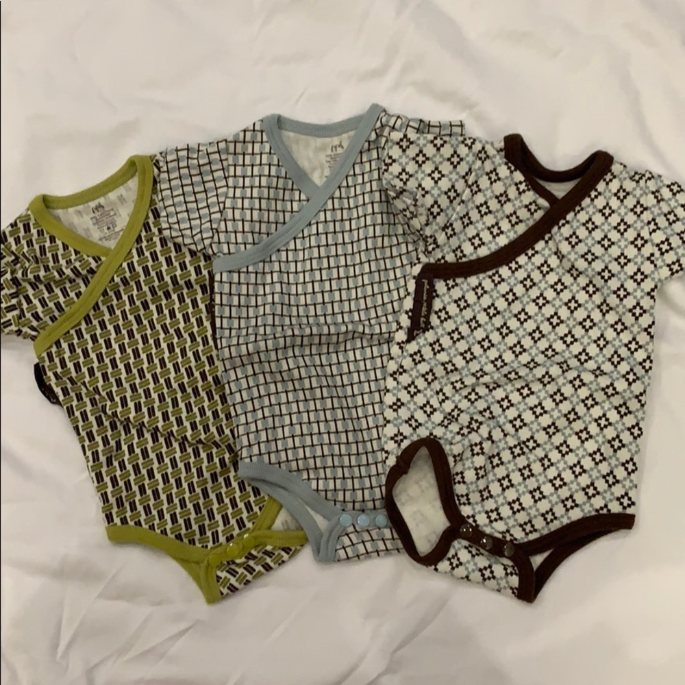 Three onesies. Size 0-3 months
